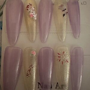 Lavender and Cream Nail Art Set